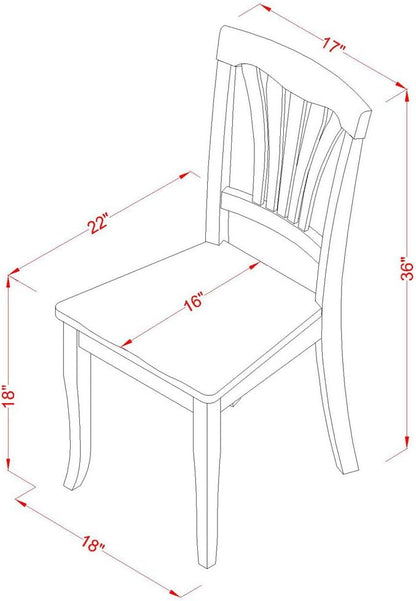 East West Furniture AMAV3-BCH-W 3 Piece Kitchen Set for Small Spaces Contains a Round Table with Pedestal and 2 Dining Room Chairs, 36x36 Inch - LeafyLoom