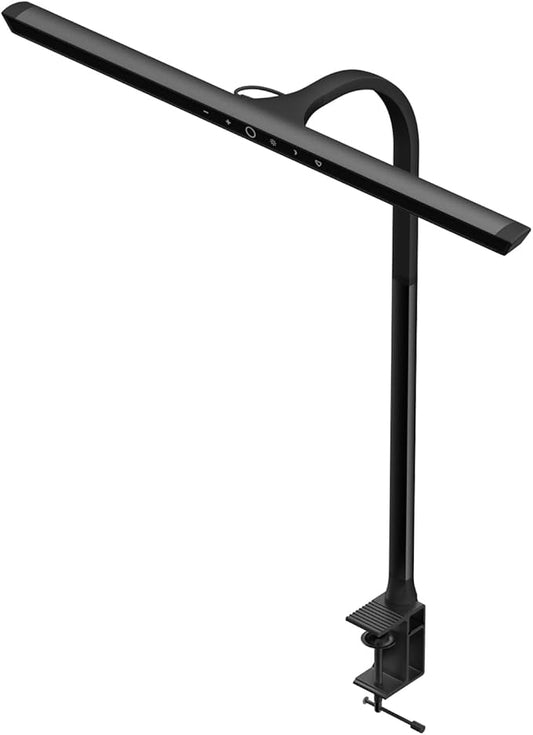 LED Architect Desk Lamp with Clamp and Clip On Desk Lamp 5-level Color Temperature and 5-level Dimmable Modern Desk Lamp 12W Black(Including Desktop Use) - LeafyLoom