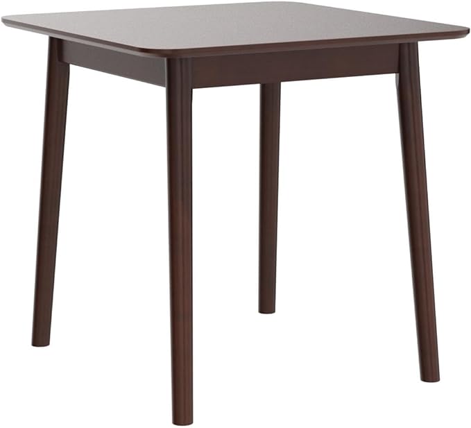 Livinia Aslan 29.5" Malaysian Oak Square Wooden Dining Table/Small Solid Wood Kitchen Desk (Walnut) - LeafyLoom