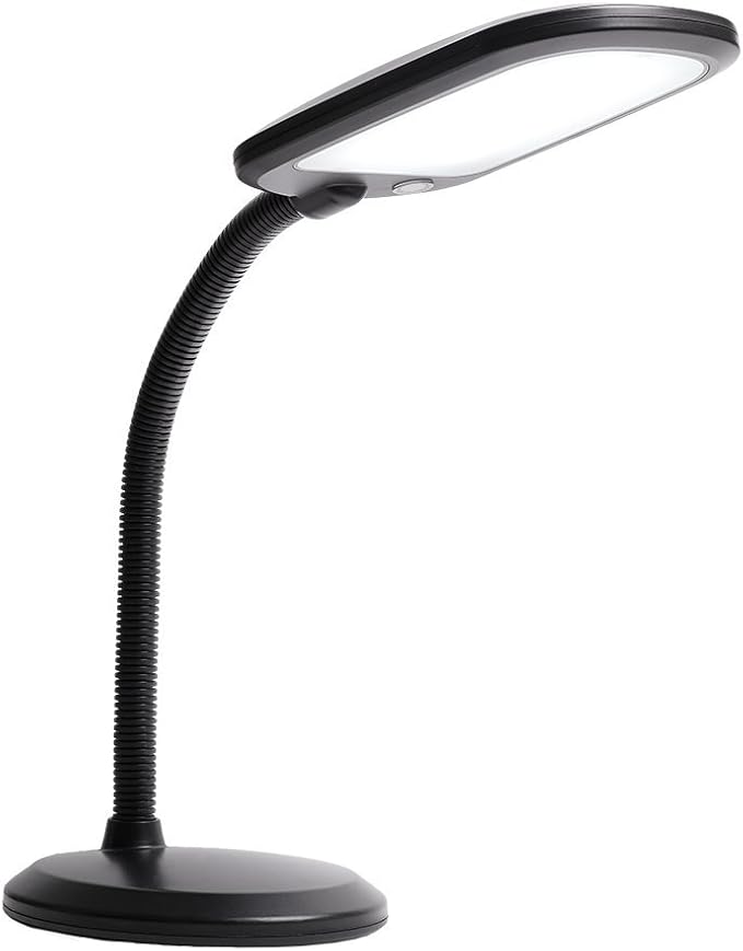 Newhouse Lighting NHDK WH Eos Reading & Craft Table LED Desk Lamp, Dimmable &Light Color Adjustable, Gooseneck Task Light, Black (NHDK-EO-BK) - LeafyLoom