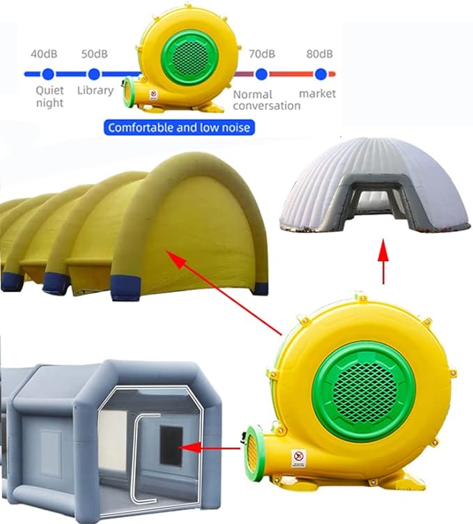 Air Blower 950 Watts with 4M Wire, 2600Pa Pump Fan Commercial Inflatable Bounce House Blower, Used for Inflatable Bouncy Castle and Jump Slides (950W,1.25HP) - LeafyLoom