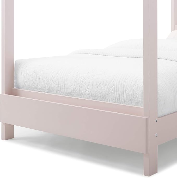 Delta Children Poppy House Wood Twin Bed, Platform Bed - No Box Spring Needed, Blush Pink - LeafyLoom