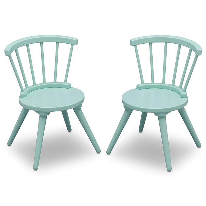 Delta Children Windsor 2 Chair, 3 Piece Set, Aqua - LeafyLoom