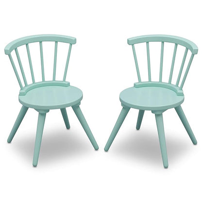 Delta Children Windsor 2 Chair, 3 Piece Set, Aqua - LeafyLoom