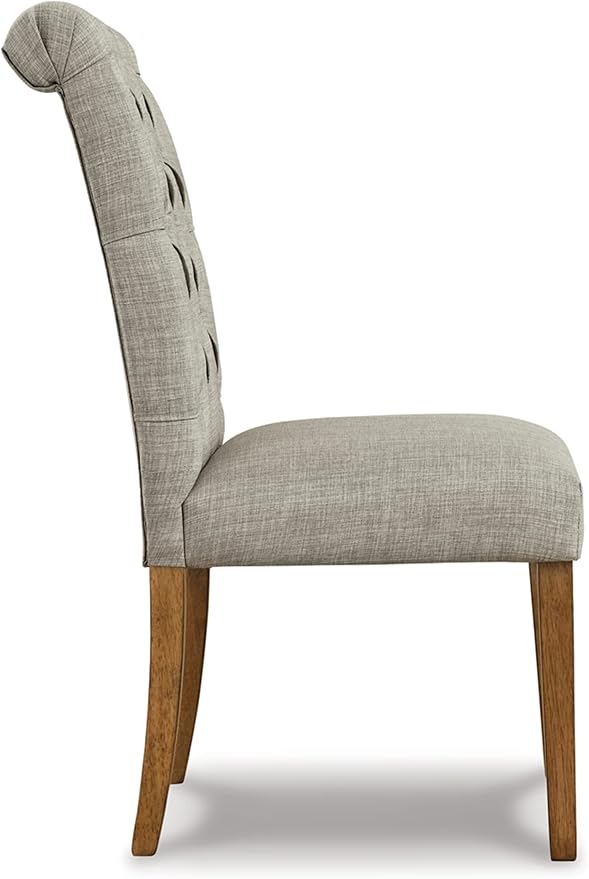 Signature Design by Ashley Harvina French Country Tufted Upholstered Dining Chair, 2 Count, Light Gray - LeafyLoom