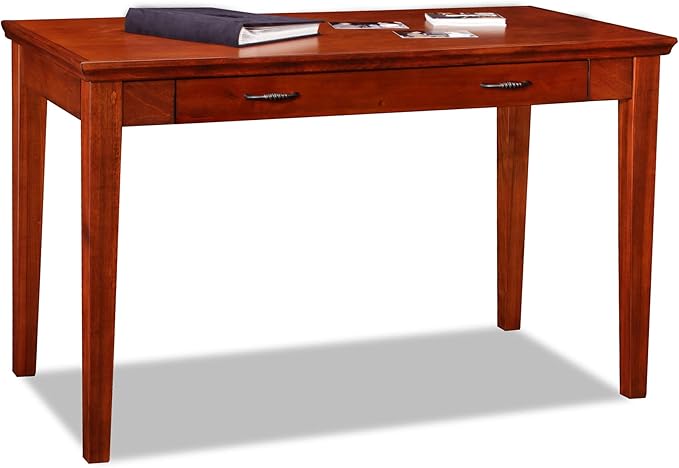 Leick Home 87400 Laptop Desk with Drop Front Keyboard Drawer, Westwood Cherry - LeafyLoom