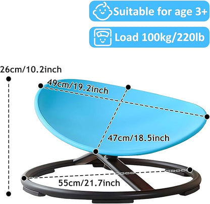 Kids Sensory Spinning Chair,Sit and Spin Swivel Chair for Kids Sensory,Kids Carousel Spin Sensory Chair,Kids Spinning Chair Metal Base Non-Slip Wobble Chair Sitting Comfortably - LeafyLoom