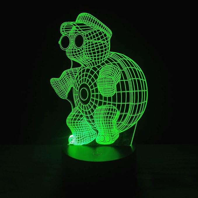 3D Optical Illusion LED Night Light, Boy Girl Kids Baby Sleep Desk Lamp Touch Control 7 Color Change USB Powered for Home Decorations or Holiday Gifts (Animal Turtle) - LeafyLoom