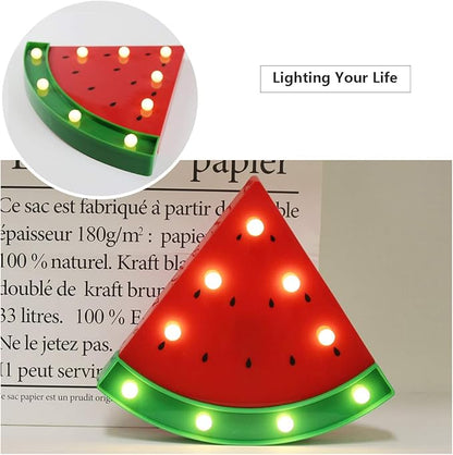 GUOCHENG Watermelon Marquee Light Decor Light LED Night Light Battery Operated Night Table Lamps for Nursery Children Kids Bedroom Lighting Decor, Birthday Christmas Gifts for Kids (Red Watermelon) - LeafyLoom