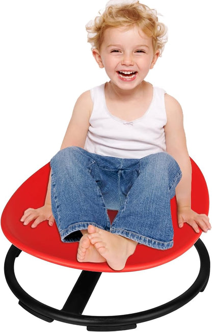 Kids Sensory Swivel Chair, Autism Spinning Chair for Kids Sensory, Sensory Toy Chair, Training Body Coordination, No Assembly Required (Red) - LeafyLoom