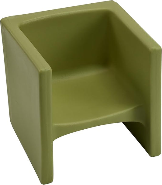 Children's Factory Cube Chair for Kids, Flexible Seating Classroom Furniture for Daycare/Playroom/Homeschool, Indoor/Outdoor Toddler Chair, Fern (CF910-014) - LeafyLoom