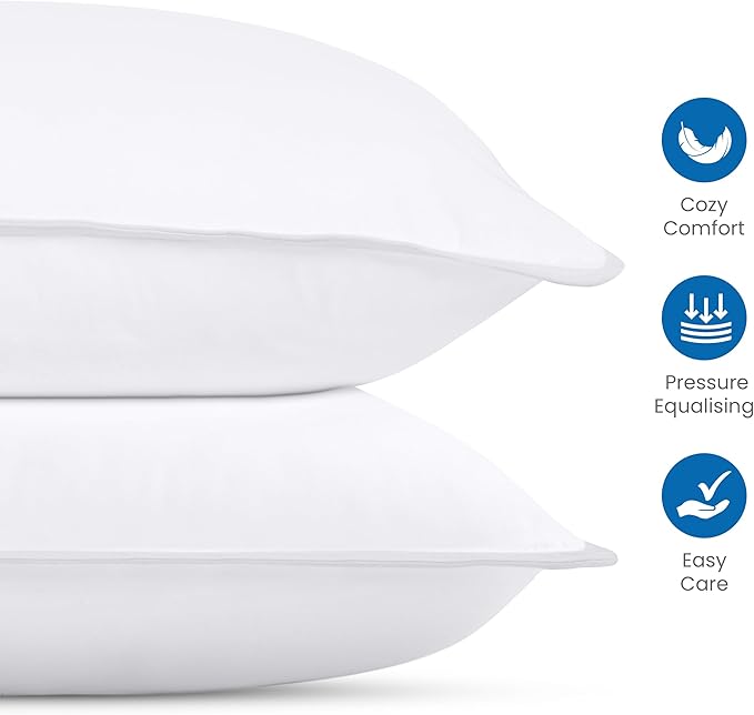 Utopia Bedding Bed Pillows for Sleeping (White), Standard Size, Set of 6, Hotel Pillows, Cooling Pillows for Side, Back or Stomach Sleepers - LeafyLoom