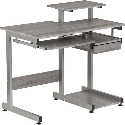 NicBex Laik-DW-00053-DX Desks, 37.75" W x 22" D x 35.25" H, Gray - LeafyLoom