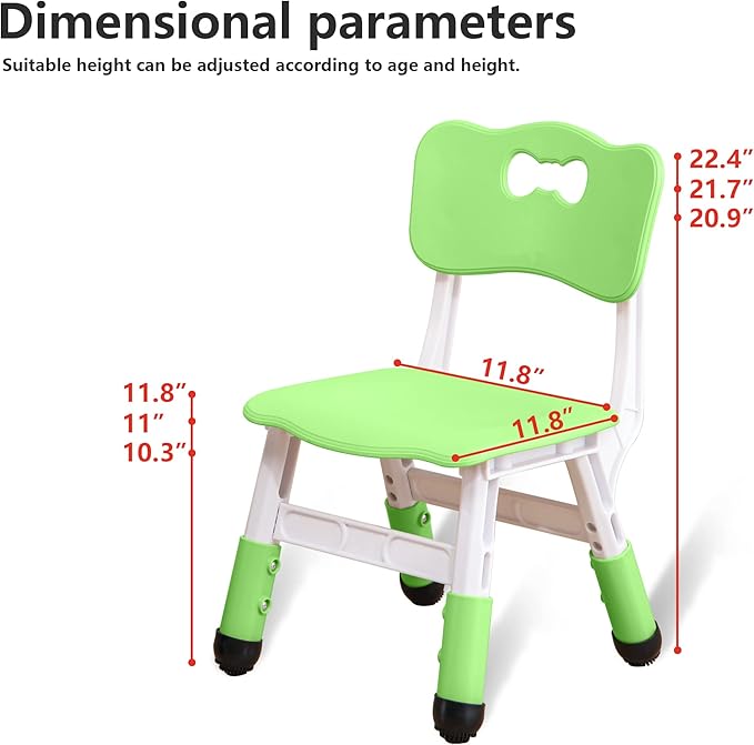 Kids' Desk Chairs Adjustable Height is Suitable for Children's Chairs Used in Families, Schools and Day-Care Between 2-10 Years Old The Max Bearing Capacity is 220LB(6PCS-Grey) - LeafyLoom