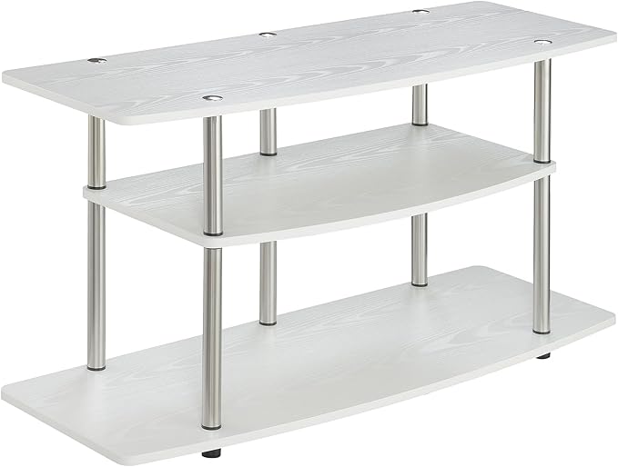 Convenience Concepts Designs2Go 3-Tier Wide TV Stand, 42", White - LeafyLoom