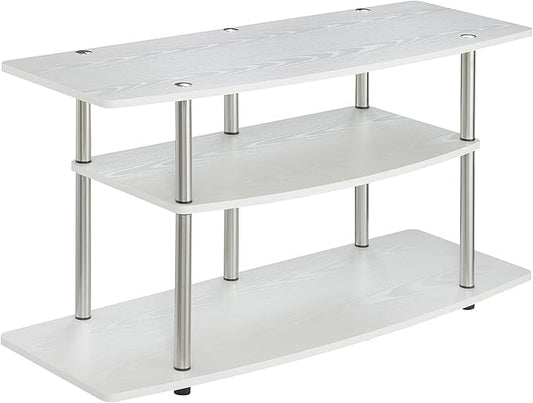 Convenience Concepts Designs2Go 3-Tier Wide TV Stand, 42", White - LeafyLoom