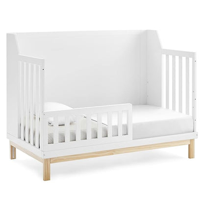 Delta Children babyGap Oxford 6-in-1 Convertible Crib + Brannan Bear Bookcase with Bins + Brannan Bear Wall Shelf with 4 Hooks, Bianca White/Natural (Bundle) - LeafyLoom