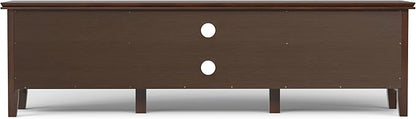 SIMPLIHOME Artisan SOLID WOOD Wide Transitional Media Stand for TVs up to 80 inches for The Living Room and Entertainment Center, 72 inch, Russet Brown - LeafyLoom