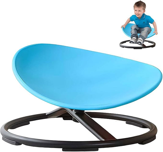 Kids Sensory Spinning Chair,Sit and Spin Swivel Chair for Kids Sensory,Kids Carousel Spin Sensory Chair,Kids Spinning Chair Metal Base Non-Slip Wobble Chair Sitting Comfortably - LeafyLoom