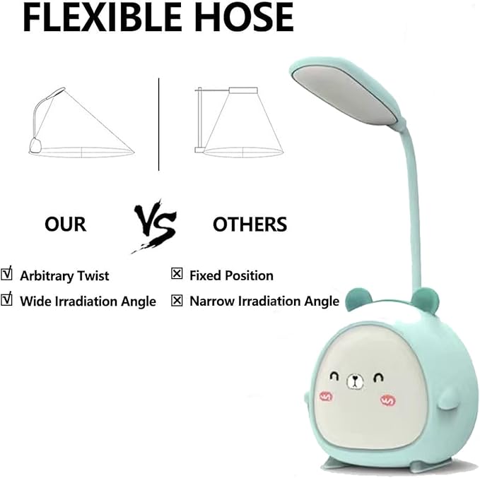 LED Desk Lamp，Mini Dog Night Light,Portable LED Table Light, Cute Foldable USB Rechargeable Reading Light Bedroom Children's Bedside Study (Pink) - LeafyLoom