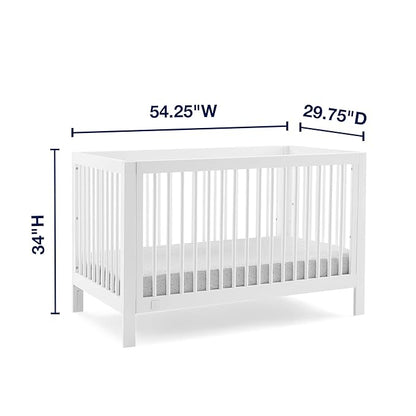 GAP babyGap Charlie 6-in-1 Convertible Crib - Greenguard Gold Certified, Bianca White - LeafyLoom