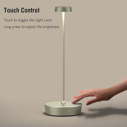 Rechargeable Table Lamp Cordless Battery Operated LED Light 5000mAh 3-level Brightness Portable Desk Lamps Touch Control Indoor Outdoor Use for Patio Home Restaurant - LeafyLoom