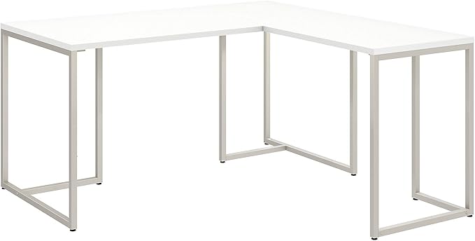 Bush Business Furniture Office by Kathy Ireland Method L Shaped Desk with 30W Return, 60W, White - LeafyLoom