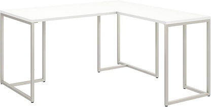 Bush Business Furniture Office by Kathy Ireland Method L Shaped Desk with 30W Return, 60W, White - LeafyLoom