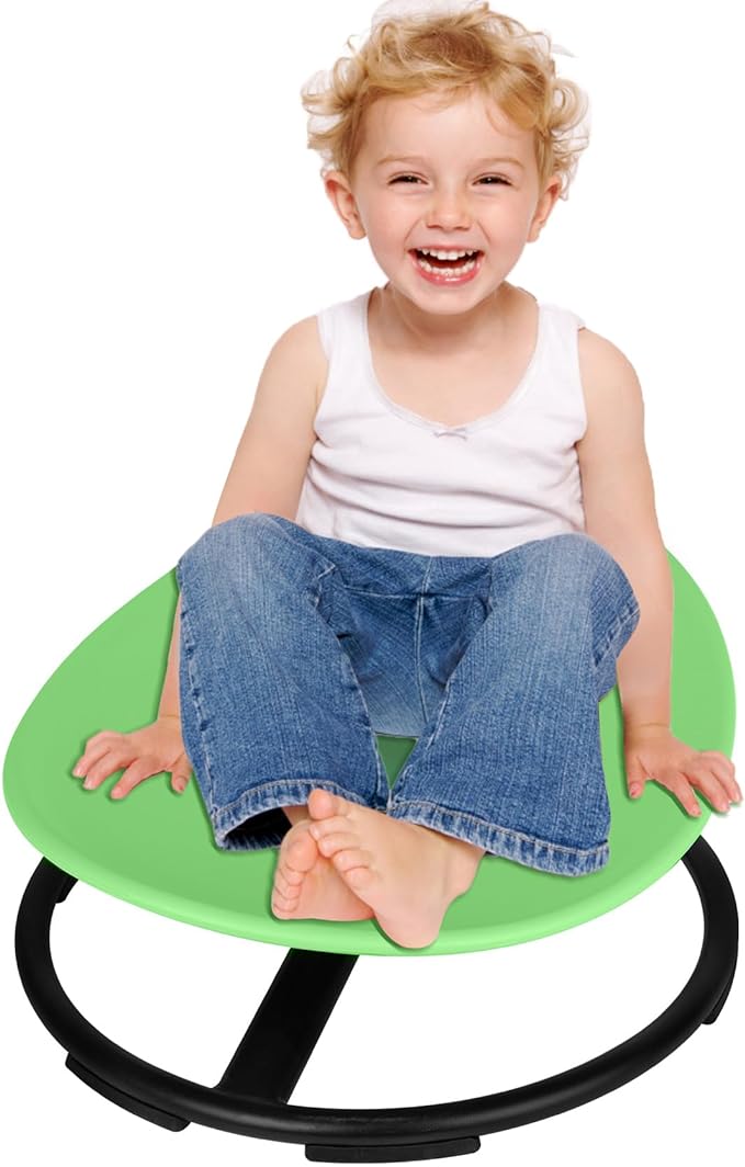 Kids Sensory Swivel Chair, Autism Spinning Chair for Kids Sensory, Sensory Toy Chair, Training Body Coordination, No Assembly Required (Light Green) - LeafyLoom