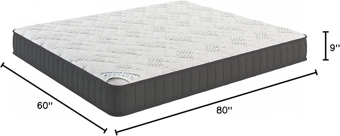 Ottomanson 9" Queen Mattress in a Box Made in USA, Medium-Firm Mattress, Hybrid Mattress Cool Improved Airflow with Edge to Edge Pocket Coil, Bed in A Box, Ottopedic - LeafyLoom