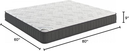 Ottomanson 9" Queen Mattress in a Box Made in USA, Medium-Firm Mattress, Hybrid Mattress Cool Improved Airflow with Edge to Edge Pocket Coil, Bed in A Box, Ottopedic - LeafyLoom