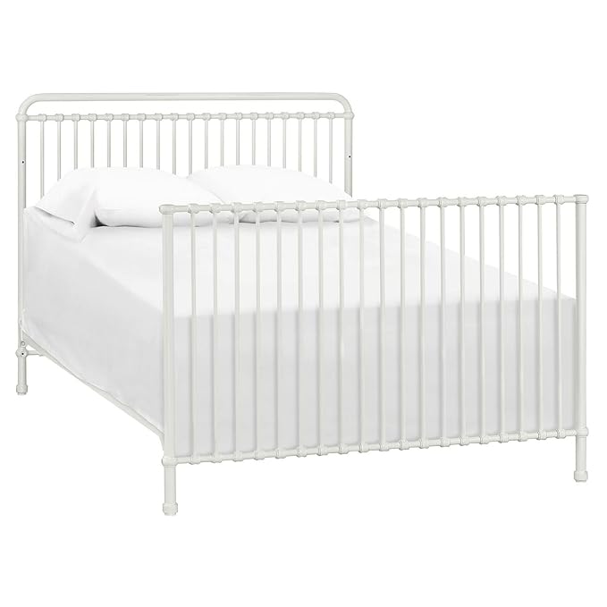 Namesake Winston 4-in-1 Convertible Metal Crib in Washed White, Greenguard Gold Certified - LeafyLoom