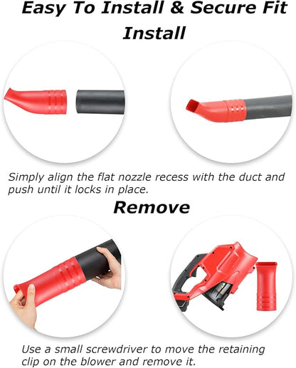 Flat Bend Nozzle for Milwaukee M18 Fuel Leaf Blower - Leaf Blower Nozzle for Drying, Blow-Drying, and Purging Cars, Trucks, and Tool Boxes (1 Pack, No Tool) - LeafyLoom