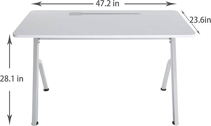 ApexDesk 47" Computer Desk, Modern Simple Style Desk for Home Office, Study Student Writing Desk - White - LeafyLoom