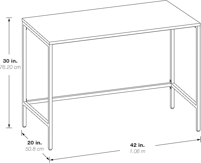 OSP Home Furnishings Contempo 42-Inch Desk, White - LeafyLoom