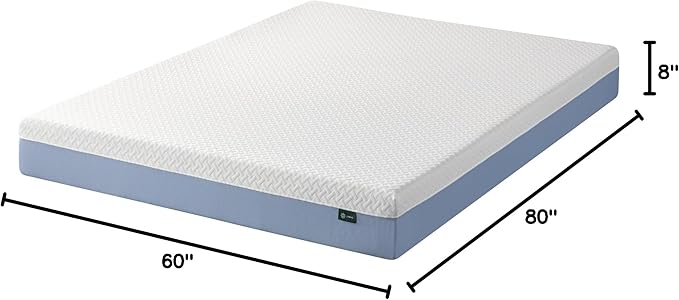 ZINUS 8 Inch Cooling Essential Memory Foam Mattress [New Version], Queen, Fiberglass Free, Medium Feel, Cooling Airflow Memory Foam, Certified Safe Foams & Fabric, Mattress in A Box - LeafyLoom