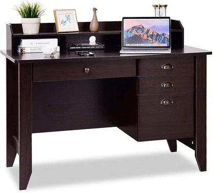 Computer Desk, Brown - LeafyLoom