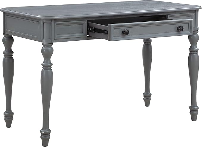 OSP Home Furnishings Country Meadows 48 Inch Writing Desk with Drawer, Plantation Grey - LeafyLoom