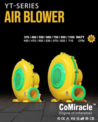 CoMiracle Air Blowers, 550 Watt Inflatable Bounce House Air Blower, Outdoor Inflatable Castle and Jump Slides Blower - LeafyLoom