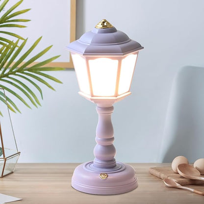 Mini Desk lamp Vintage, LED Desk Lamp Dimmable Table Lamp Reading Lamp with USB Charging Port, Sensitive Control, Eye-Caring Office Lamp,Very beautiful decorative desk lamp (Purple) - LeafyLoom