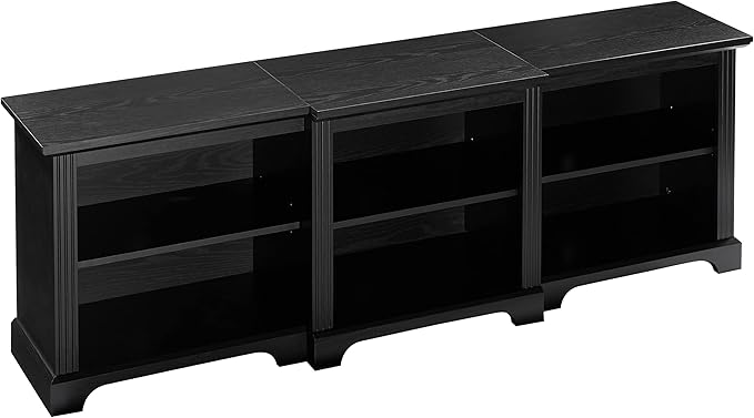 Rockpoint 70inch Modern TV Stand Storage Media Console Entertainment Center for TVs up to 80,Black - LeafyLoom