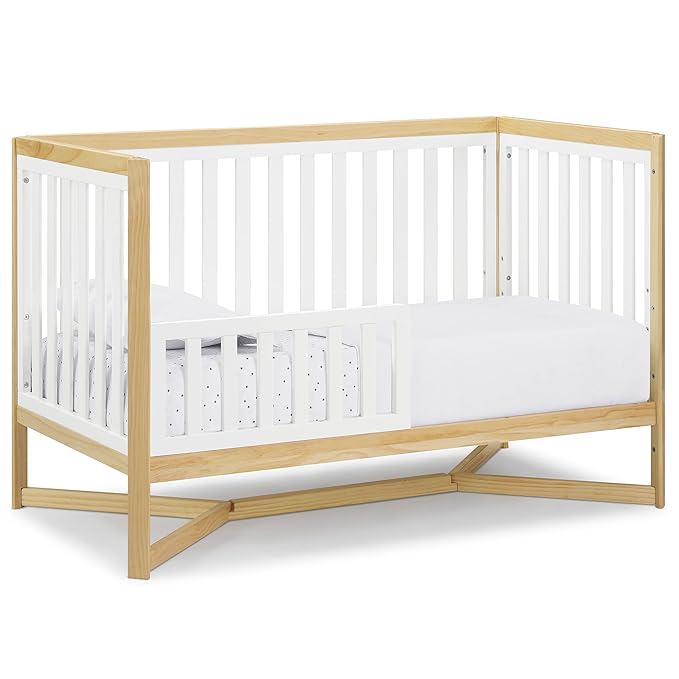 Delta Children Tribeca 4-in-1 Baby Convertible Crib, Bianca White/Natural - LeafyLoom