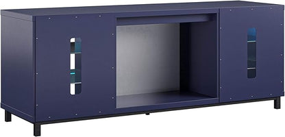 Ameriwood Home Lumina Fireplace TV Stand, Deluxe 70", Navy - LeafyLoom