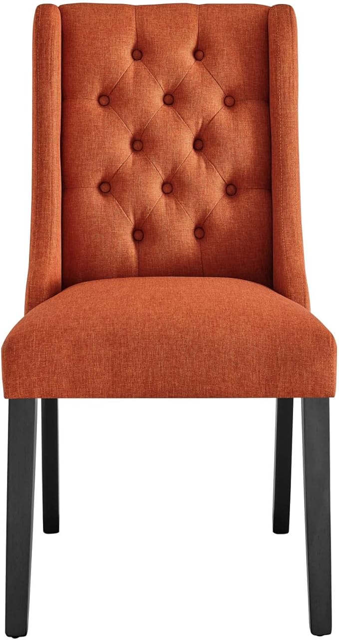 Modway Baronet Button Tufted Fabric, One Dining Chair, Orange - LeafyLoom