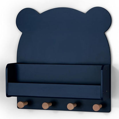 Delta Children babyGap Charlie 6-in-1 Convertible Crib + Brannan Bear Bookcase with Bins + Brannan Bear Wall Shelf with 4 Hooks, Navy (Bundle) - LeafyLoom