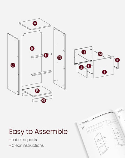 VASAGLE 3-Drawer Vertical File Cabinet, Filing Cabinet for Home Office, Printer Stand, with 3 Lockable Drawers, Adjustable Hanging Rail, for A4 and Letter-Size Files, Cloud White UOFC055W14 - LeafyLoom