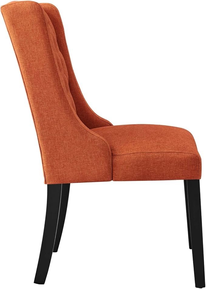 Modway Baronet Button Tufted Fabric, One Dining Chair, Orange - LeafyLoom