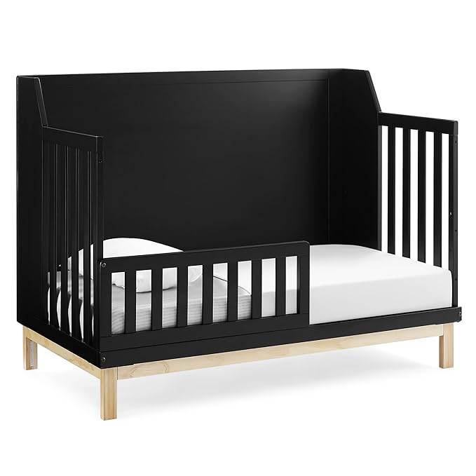 GAP babyGap Oxford 6-in-1 Convertible Crib - Greenguard Gold Certified, Ebony/Natural - LeafyLoom