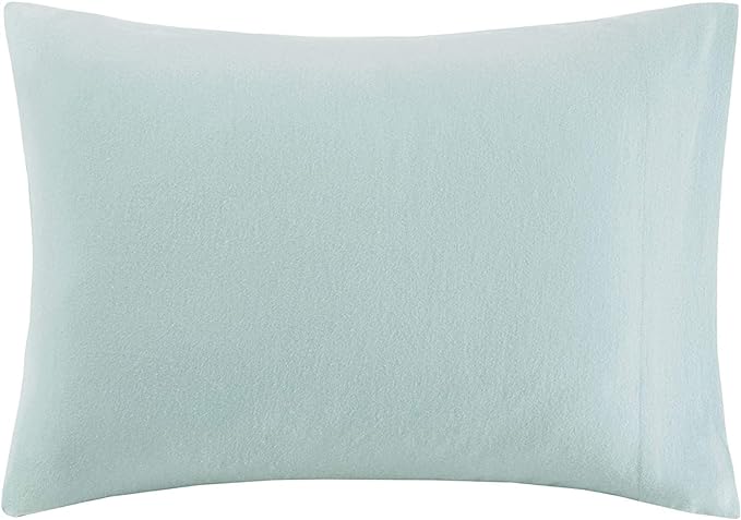 Comfort Spaces Cotton Flannel Breathable Warm Deep Pocket Sheets with Pillow Case Bedding, Cal King, Aqua Solid 4 Piece - LeafyLoom