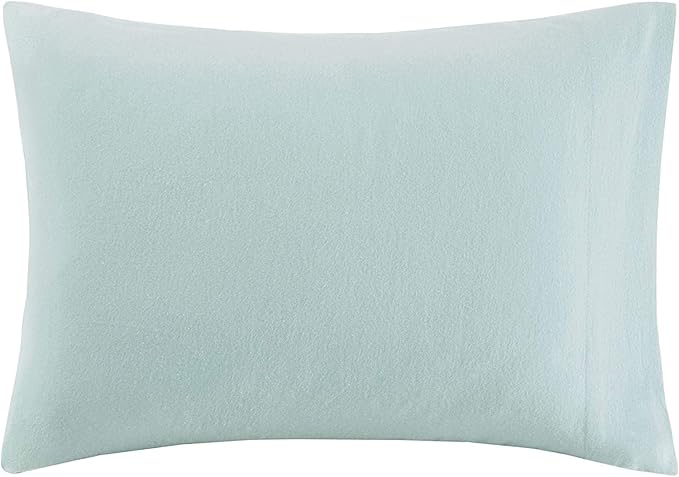 Comfort Spaces Cotton Flannel Breathable Warm Deep Pocket Sheets With Pillow Case Bedding, Twin, Solid Aqua, 3 Piece - LeafyLoom